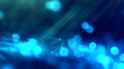 Abstract Blue Bokeh Background with Light and Shadow
