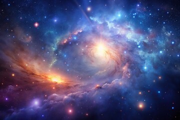Obraz premium Minimalist space galaxy background with stars and nebula