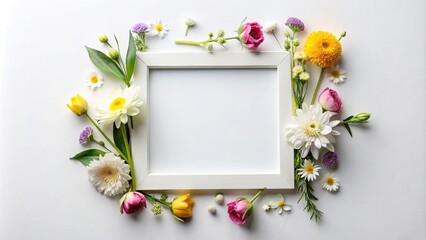 Minimalist spring flowers frame