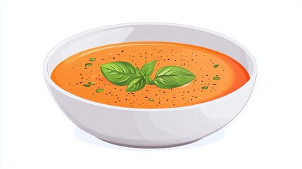 Fresh tomato soup with basil garnish for culinary inspiration