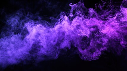Fototapeta premium Horizontal Smoke Plume on Black Background