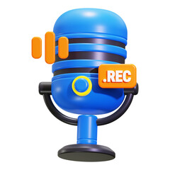 3d Recording Mic icon. Suitable for music production, podcasting, voice recording, sound engineering visuals