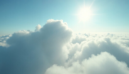 Obraz premium White clouds above the vast expanse of clouds