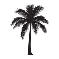 Obraz premium vector of black silhouette of palm tree