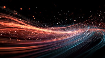 Fototapeta na wymiar Abstract Digital Wave with Glowing Particles