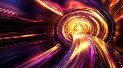Obraz premium Abstract Swirling Tunnel of Light and Color