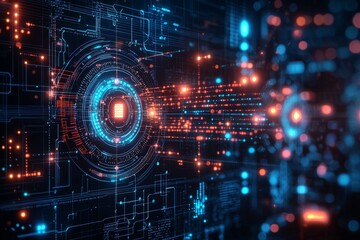 Digital Technology background of data and network