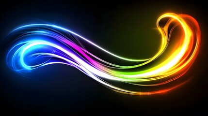 Abstract Rainbow Neon Lights Glowing Energy Swirl