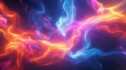 Obraz premium Abstract Swirling Blue and Orange Glowing Light