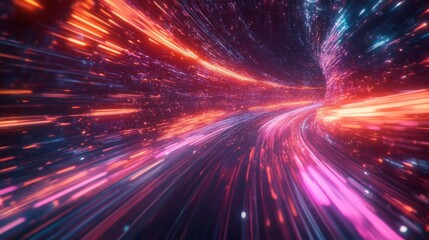 Fototapeta premium Abstract Tunnel of Light and Stars