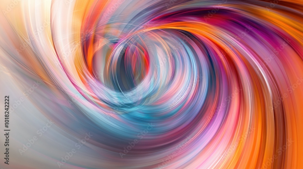 Aufkleber bright and bold swirling colors in an abstract flow, blending together in a dynamic motion on a neut