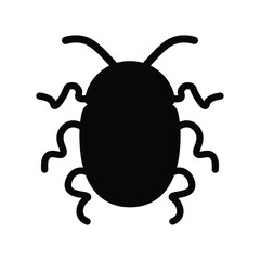 Silhouette of a Beetle on a Plain Background