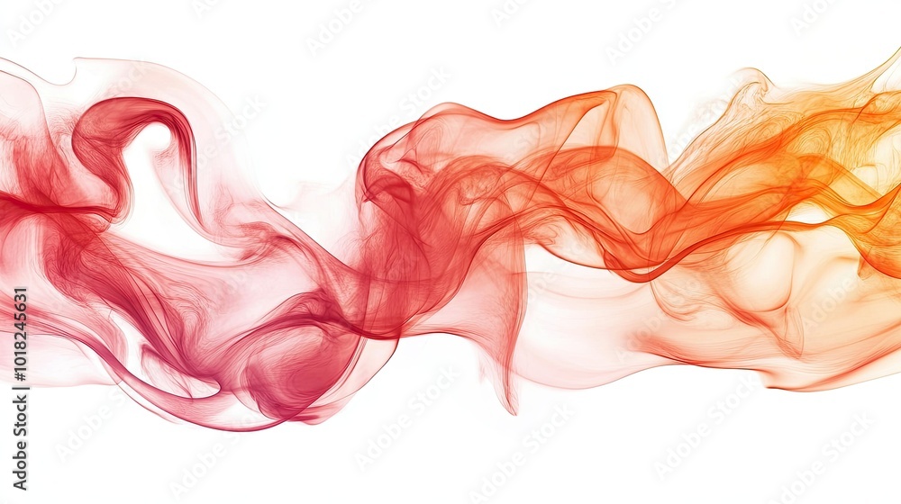 Poster bright red flames swirling and flickering dynamically, isolated on a white background with intense f