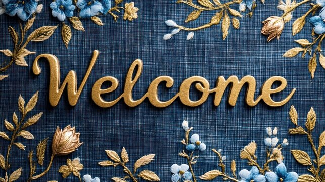 Welcome Sign with Floral Decoration