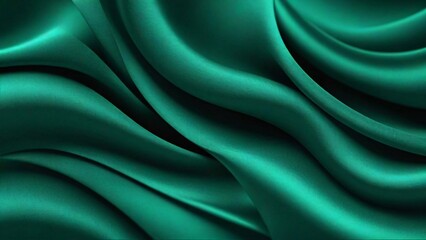 Obraz premium Abstract green fabric texture with soft folds and smooth surface.