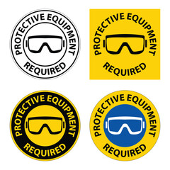 Safety Gear Required Sign Illustrations