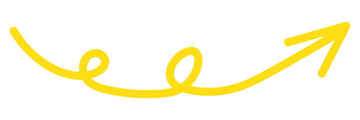 Long curved hand drawn arrow vector