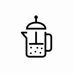 tea filter pot icon vector
