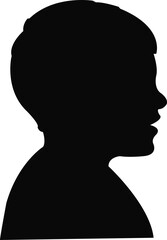 a boy head silhouette vector