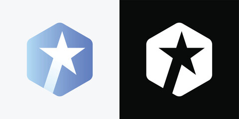 Star Speed Rising Logo. Fast star logo. Illustration logo design