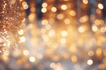 Fototapeta premium Soft Abstract Golden Lights with Bokeh Effect