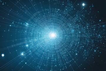 Fototapeta premium Abstract Blue Fractal Pattern with Glowing Lights