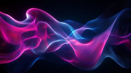 Fototapeta premium Abstract Swirling Digital Waves of Pink and Blue Light