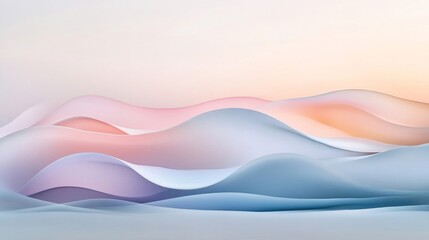 Fototapeta premium Abstract Pastel Waves in a Soft Gradient