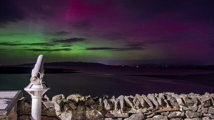 The Aurora Borealis, the northern lights, showing up in Portnoo, County Donegal, Ireland. - Powered by Adobe