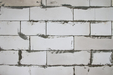 Lightweight brick wall showing details