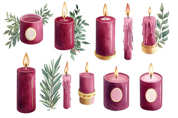 Delicate watercolor clipart collection featuring intricate holiday designs, perfect for seasonal crafts and artistic projects.