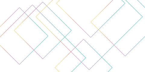 Modern and minimal concept colorful lines abstract square background. Geometric pattern with layers of transparent material in squares shapes template design for business, presentation, banner.