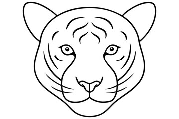 Vector Art Black and White Tiger Head Intricate Design
