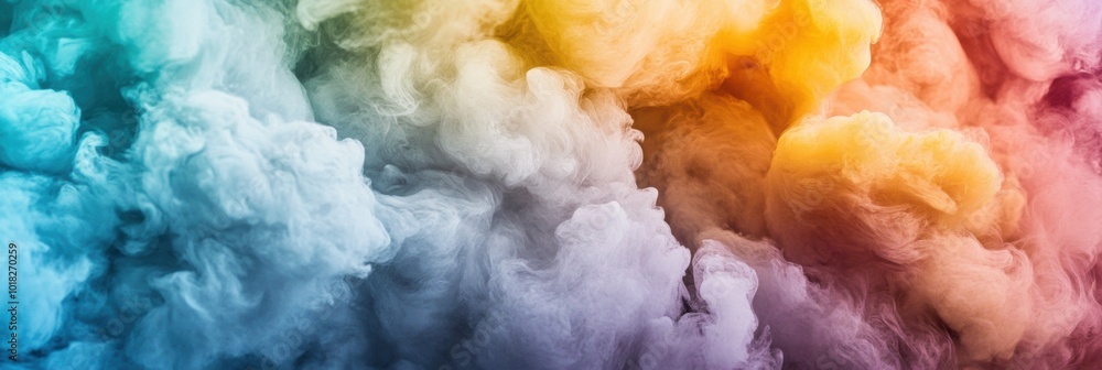 Poster vibrant color swirls in paint mixing, an abstract display of dynamic hues blending seamlessly, showc