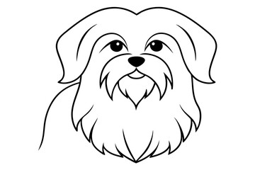 Detailed Shih Tzu Dog Line Art for Relaxing Coloring Fun

