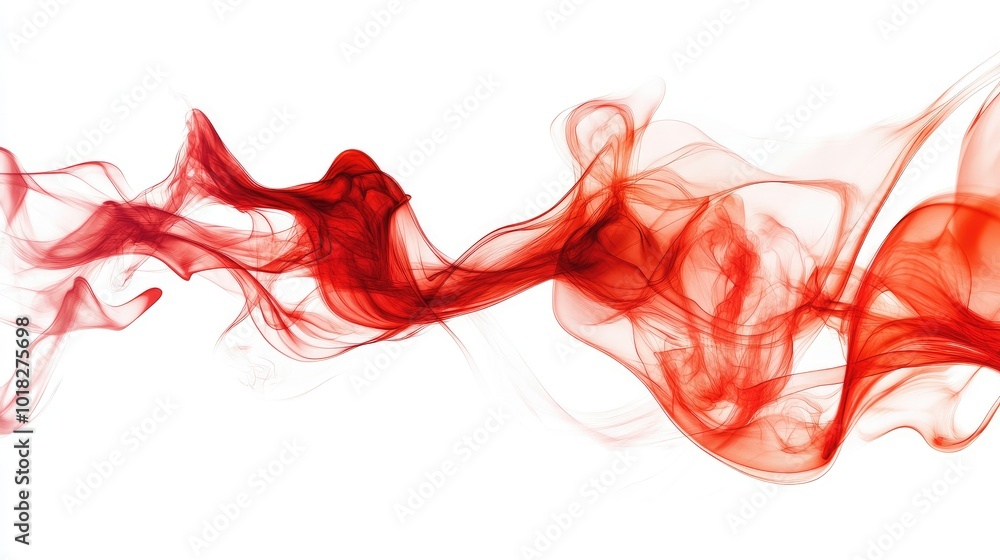 Aufkleber dynamic red flames dancing in motion, isolated on a white background with glowing, sharp firelines