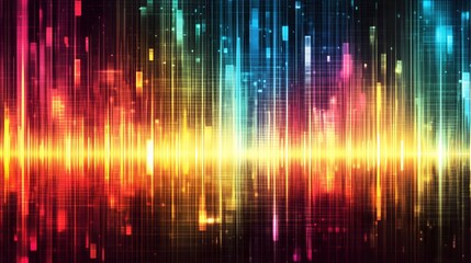 Abstract Digital Technology Background with Colorful Lines and Grids