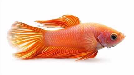 Fototapeta premium Vibrant Orange Goldfish on a White Background