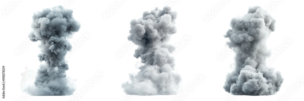 Wall mural explosion cloud isolated on transparent png background image perfect for abstract-themed illustratio