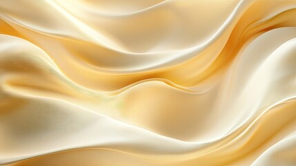 Obraz premium Golden abstract waves undulating in a fluid motion, forming a luminous and dynamic background with soft gradients