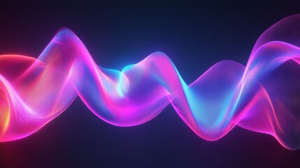 Abstract Neon Wave with Pink and Blue Hues