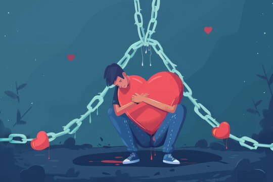 Avoidant attachment style focused on independence and emotional detachment in love.