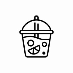 bubble tea cup icon sign vector