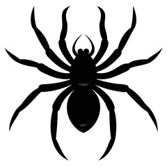 Black widow spider black silhouette vector art illustration Isolated on Transparent background