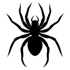 Black widow spider black silhouette vector art illustration Isolated on Transparent background