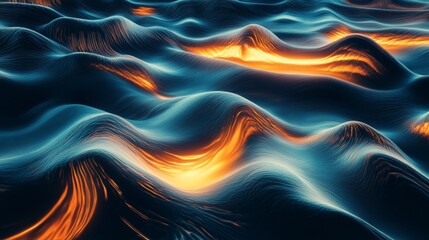 Obraz premium Abstract Blue and Orange Wavy Pattern