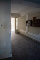 old abandoned building entrance liminal space