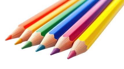 colorful wooden crayons transparent background