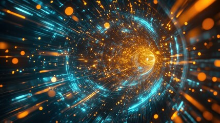 Abstract digital particle shapes cyber style electronic design technology perfect for wallpaper