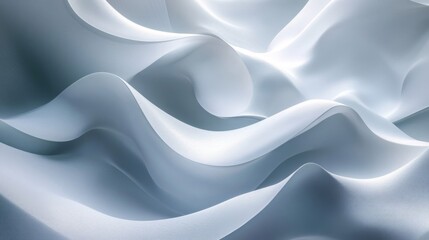 Obraz premium Abstract White Fabric Draped in Gentle Curves